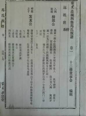 【马氏】全国各地部分马氏族谱复印件及名人录资料