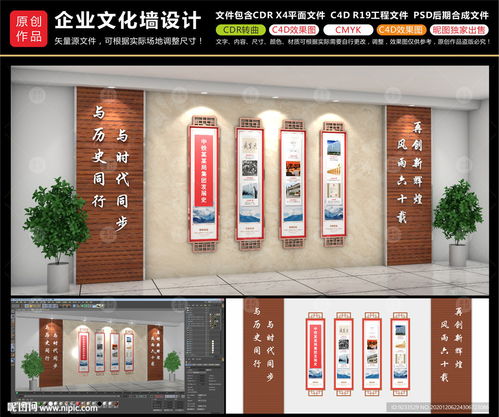 集团发展史文化墙图片